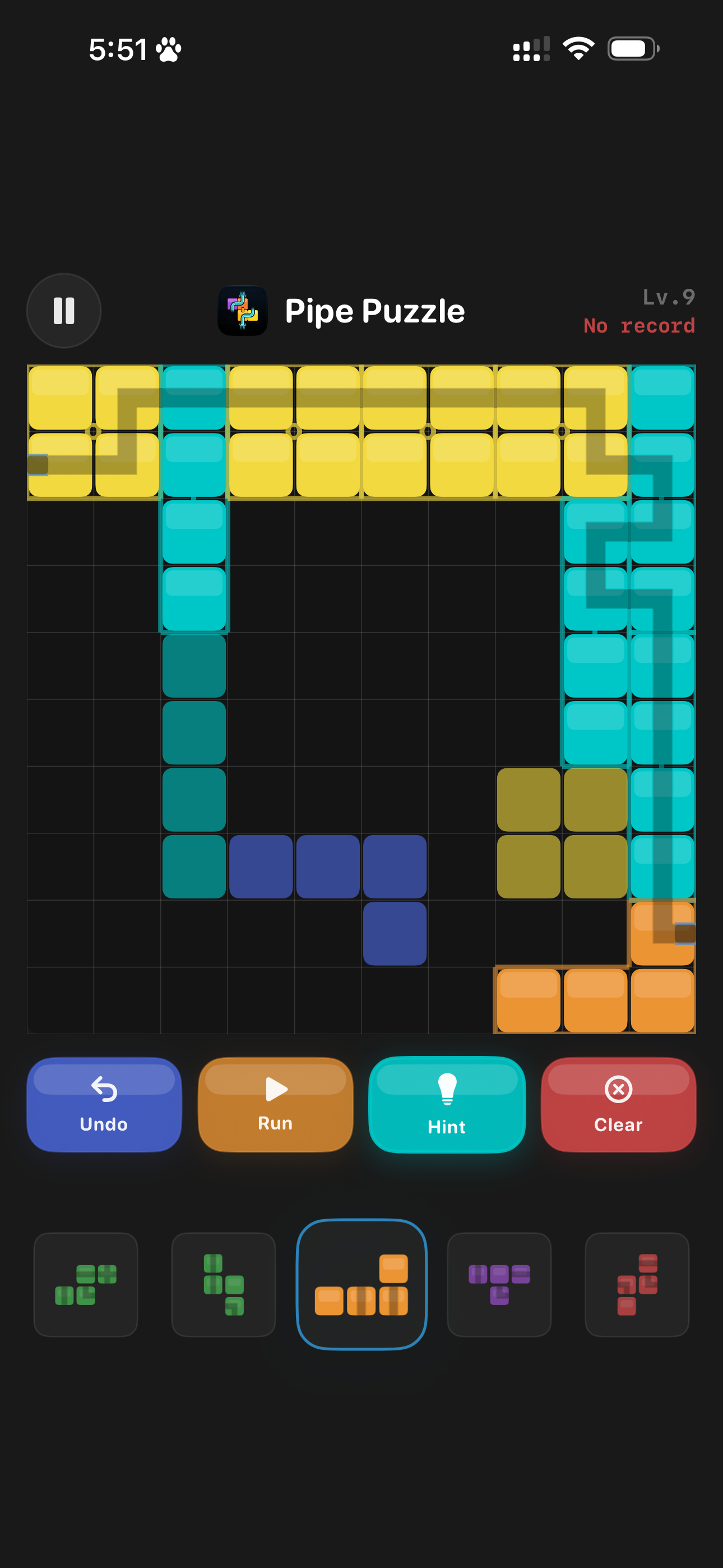 Pipe Puzzle building a route screenshot