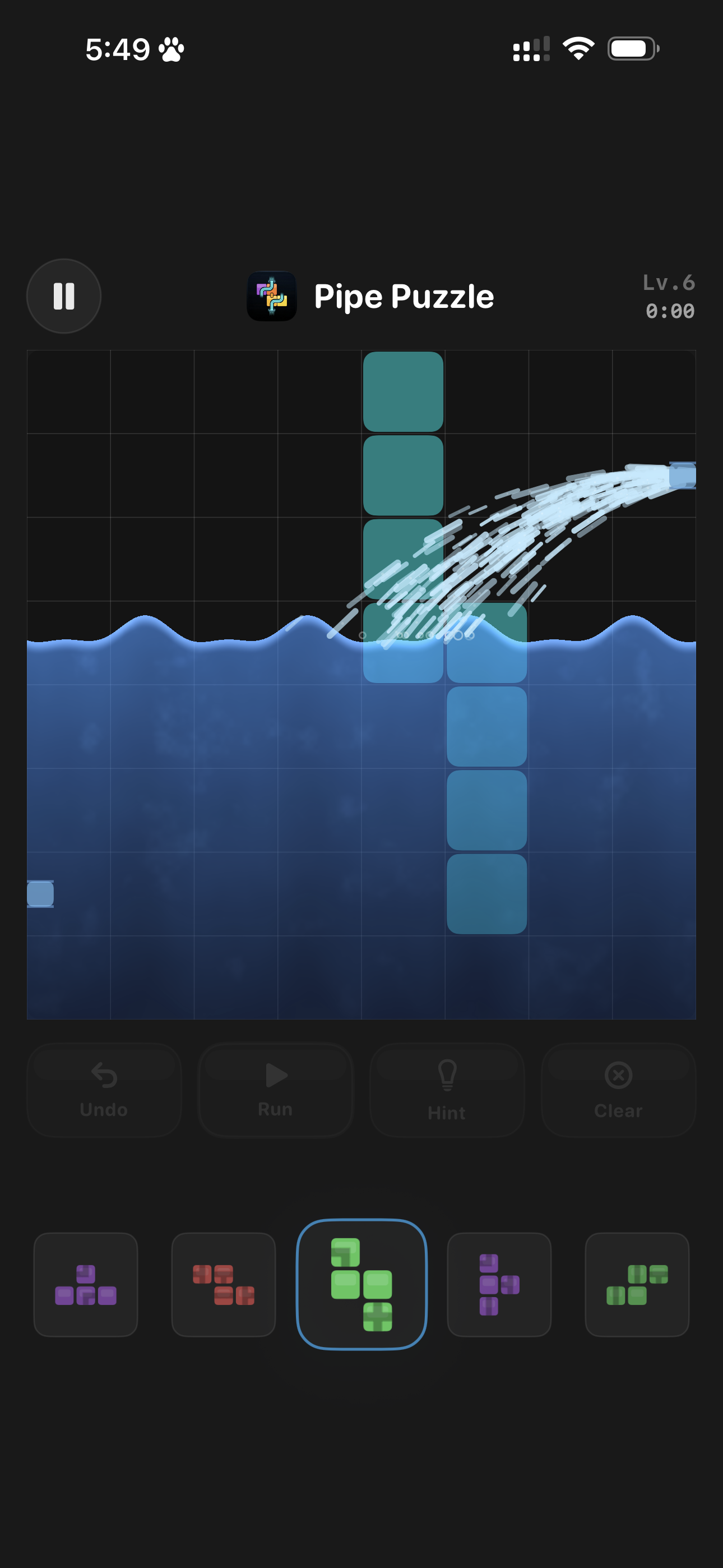 Pipe Puzzle flooded board screenshot